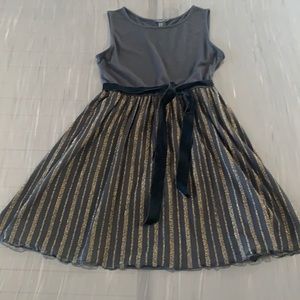 Girls Black Net and Gold Lined Fancy Dress